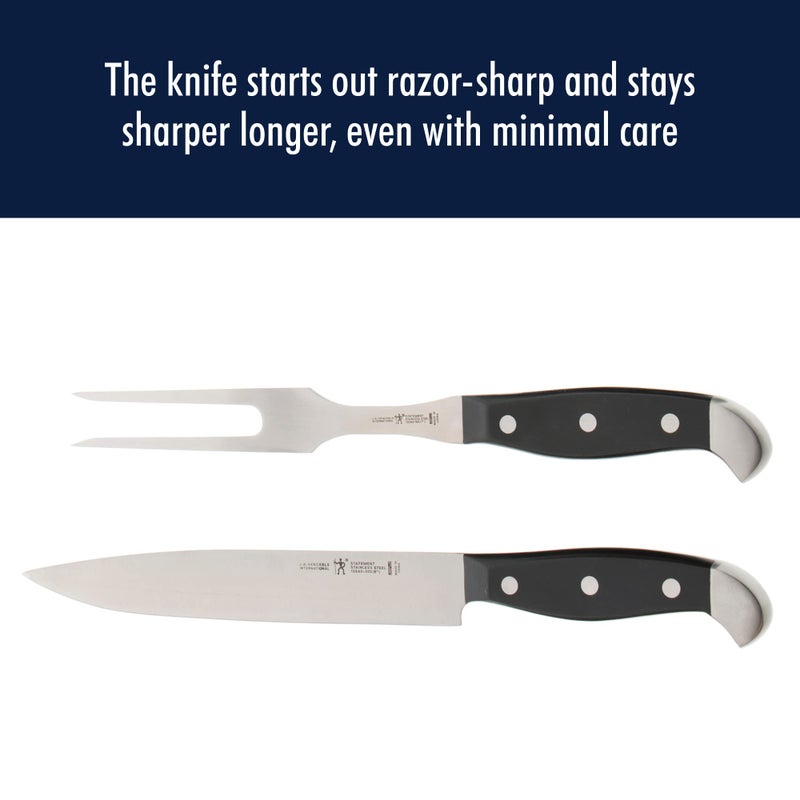 HENCKELS Statement Razor-Sharp 2-pc Carving Set, German Engineered Informed by 100+ Years of Mastery, Black/Stainless Steel - Image 4